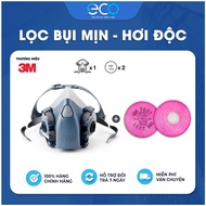 3M 7501 Mask Combo + 2091 Filter – Fine Dust Filter, Mild Toxic Gas, Labor Protection