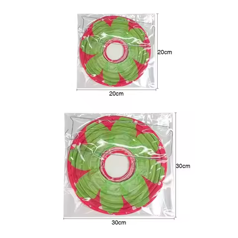 3PCS Pink Red Color 3D Strawberry Lantern 3D Design Strawberry Shape Paper Lantern Handheld Type Han