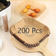 Pack of 200 16 Square Greaseproof Airfryer Liners, Baking Paper for Hot Air Fryer, 2-4.1 L, Non-Adhe