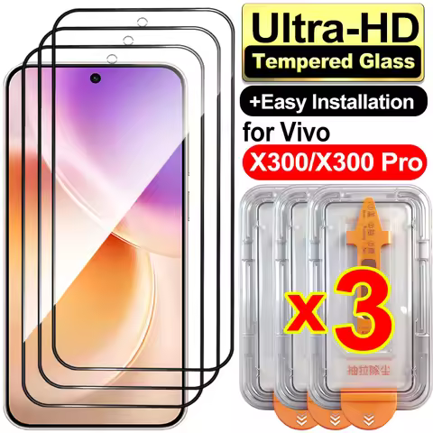 Screen Protectors for Vivo X300/X300 Pro 9H Hardness Anti-scratch Tempered Glass Films Auto Alignmen
