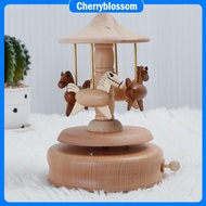Carousel Music Box Retro Wooden Carousel Music Box Handmade Carousel Horse Music Box Beech Wood Rota