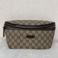 GUCCI 233269 咖皮 防水 PVC 銀釦 胸口包 腰包