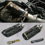 READY STOCK Universal Motorcycle Exhaust Pipe Carbon Fiber USA Two Brothers Muffler CNC Steel Escape