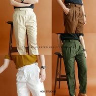 Double-Pleated Kelly Trousers กางเกงผู้ชายขายาวจีบคู่ HOB STUDIOS (56/65-05)