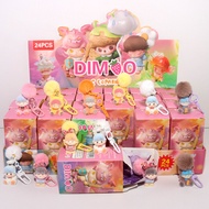 24PCS Labubu & DIMOO Plush Keychain Blind Box Cute Cartoon Doll Key Ring Surprise Mystery Box Creati