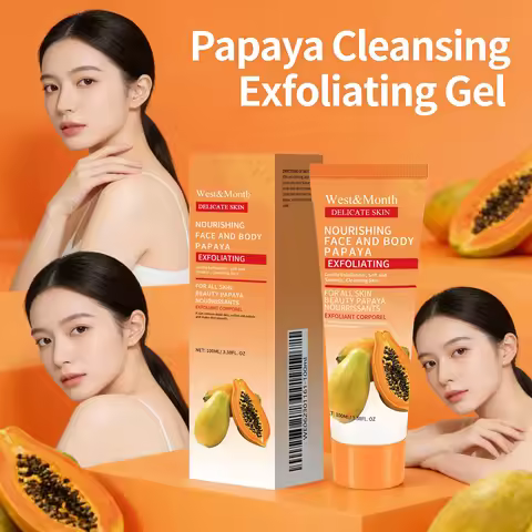 Papaya Exfoliating Gel for Face and Body Moisturizing Peeling Scrub Cleaning Pores Brighten Hydratin