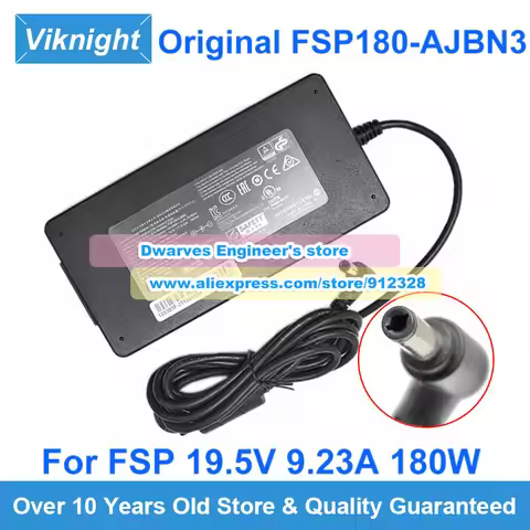 Genuine Thin 19.5V 9.23A 180W AC Adapter FSP180-AJBN3 Charger for ELUKTRONICS MAG-15 EVOO EG-LP5-BK 