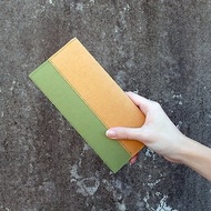 橙 x 綠 水洗牛皮紙夾 撞色長夾 錢包