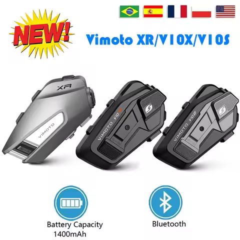 New VIMOTO XR V10S V10X Motorcycle Helmet Bluetooth Headset Dual Channel Mixing 1400mAh Long Battery