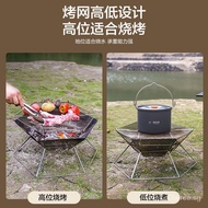Outdoor Barbecue Grill Burning Fire Table Camping Heating Firewood Stove Portable Folding Bbq Grill Campfire Rack Outdoor Stove