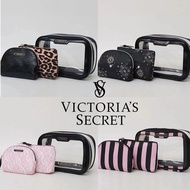 Victoria secret 3psc/ fashion set PVC waterproof purse cosmetic makeup bag purses