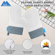 MasterTool - 1對加厚耐高溫矽膠隔熱手套-灰色 隔熱手套 防燙手套 焗爐手套 烘焙手套