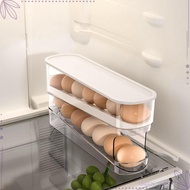 [LszcxMY] Eggs Organizer 2 Storage Box Auto Tray for Fridge Eggs
