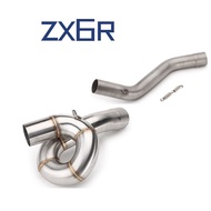 Motocycle Exhaust Middle Link Pipe For ZX-6R 636 2009-2020 Connect to 51mm Exhaust Tip