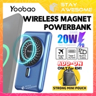 YOOBAO Powerbank Wireless Powerbank 10000mAh Powerbank PD 15W Built In Cable Yaobao Powerbank Magnet