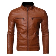 Men Clothing Autumn Winter Slim-fit Simple Trendy Men's Leather Clothing Casual Washable Motorcycle 