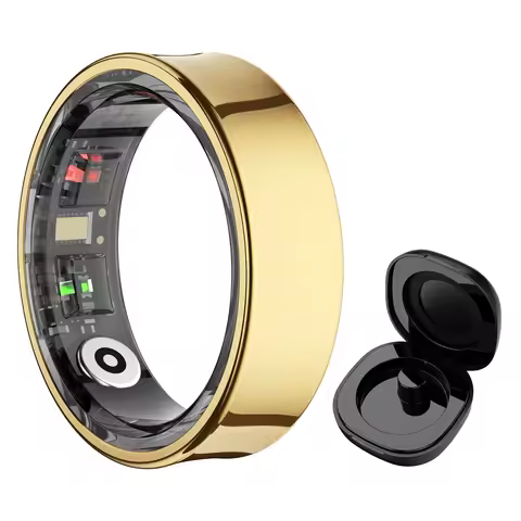 R09 Smart Ring 5ATM Waterproof Health Tracker Multi Sport Modes Skin Temperature Measurement Stress 