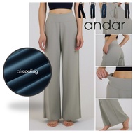 [ANDAR] Air Cooling Maxi Wide Leggings - Korean Style Yoga, Fitness, Pilates Wear Pants