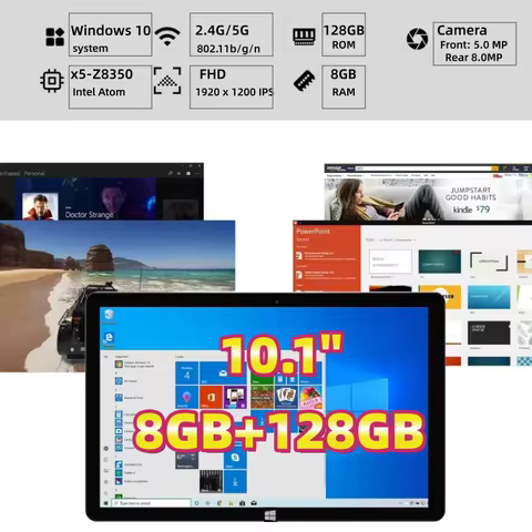 64bit 10.1 Inch Windows 10 Tablet 8GB RAM 128GB ROM Intel Atom x5-Z8350 Quad Core 1920x1200 IPS WIFI