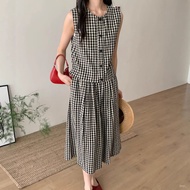 Free Shipping Taiwan Shipping Summer Casual Suit Women Sleeveless Top Skirt Suit Women New Style Sum