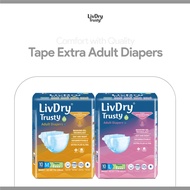 (Carton Deal) LivDry Trusty Slip Tape Extra Adult Diapers - Size M / L
