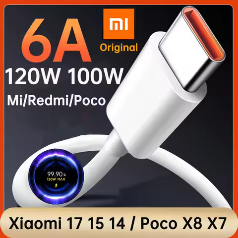 Xiaomi Cable Original Usb C Turbo Charger 120w 100w Fast Charging Cabo Mi 17 Ultra 15 14 13 Redmi No