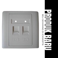 FACEPLATE RJ45 RJ11 WITH MODULAR JACK dual port