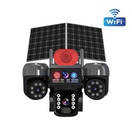 V380 PRO 3-Lens Solar CCTV Camera – Dual Solar Panels & Built-In Speaker Outdoor Wireless Security