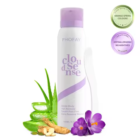 PHOFAY Body Spray Hair Remover, Hands-Free Applicator Hair Removal Spray with Moroccan Argan Oil and