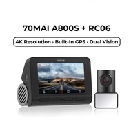 70mai A800S Dashcam 4K Built-in GPS ADAS Dual Vision Rear Cam Night Vision 24Hr Monitor | Official 7