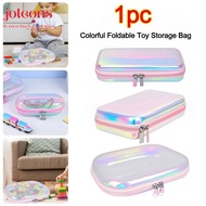 JOLEONS Transparent Laser Storage Box, Multifunctional Drawer Type Transparent Zipper Hard Bag, Port