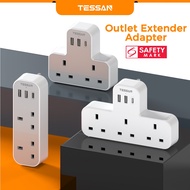 TESSAN Extension Plug with USB+Type C,Vertical Multi Plug USB Charger Power Extension Adapter