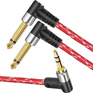 Sikaite's 3.5mm 18TRS to Dual 6.35mm 14 TS Mono Stereo y Cable Splitter line is Compatible with iPhone, iPod, Computer Sound Card, CD Player, Multimedia Speaker and Home Stereo System, 25FT