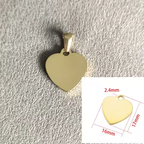 20Pcs/Lot Heart Charms 304 Stainless Steel Mirror Polished Charms Wholesale Heart With Claps Charm P