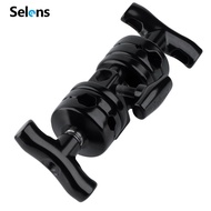 Selens 2 in1 Aluminum Alloy Grip Head Clamp Mounting Adapter for C-Stand Light Stand Extension Boom 