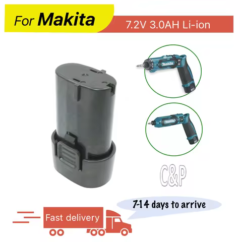 C&P For Makita 7.2V Battery Pin 3.0AH Li-ion 2PCS Replacement Battery Tool CL070D BL7010 194356-2 19