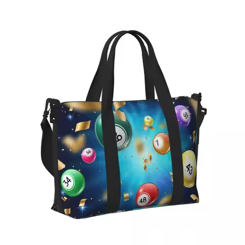 Lottery Balls Bingo Lotto Or Keno Beach Travel Bag Large Capacity Tote Bags for Gym Yoga Women Shopp