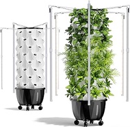 Nutraponics Hydroponic Systems - Aeroponic Tower Garden - Indoor and Outdoor Hydroponics Growing System for Indoor Garden - Grow Herbs, Fruits &amp; Vegetables - 48 Pots