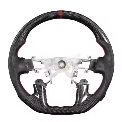 Steering Wheel For Nissan Patrol Safari Y61 2005 - 2017 Carbon Fiber Perforated Leather Racing Steer
