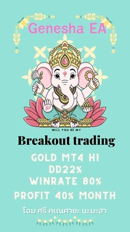 โปรแกรมระบบเทรดอัตโนมัติ Genesha EA Xau/Usd H1 MT4 Break-Out Day trading Dynamic lot Dynamic SL Prof