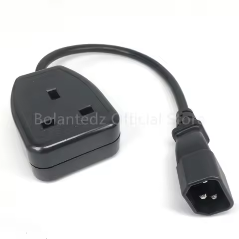 IEC C14 Male Plug to UK BS1363 Female Socket Power Adapter Cable 0.3m/0.5m, Connect C13 Adapter Lead