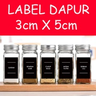 Sticker Label Barang Dapur Waterproof Bekas Rempah Bottle Spices Tape Simple Kitchen Decoration Tupperware Home Decor