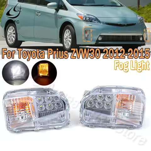 PMFC DRL Front Bumper Fog Light Assembly Daytime Lamp Driving Light Day Light For Toyota Prius ZVW30
