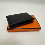 Hermes 黑Epsom銀釦Calvi卡包