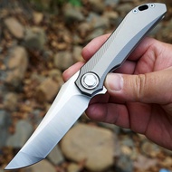 มีดพับ Twosun TS196 มีดพก (pocket knife) มีดแคมป์ มีดเดินป่า สุดยอดเหล็ก M390 ใบ 3.2" Frame lock Cer
