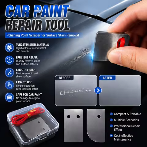 Car Surface Stain Removal Tool Tungsten Steel Polishing Point Scraper Paint Repair Tool Varnish Remo