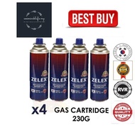 4 bottle Liquefied Butane Gas Cartridge 230g MADE IN KOREA (4 Bottles)gas