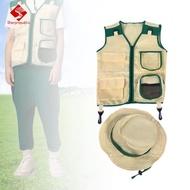 Sharprepublic Kids Explorer Vest and Hat Costume Outdoor Adventures Props Backyard Costume for
