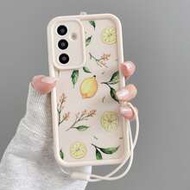 1pc Summer Fresh Orange & Lemon Silicone Short Rope Phone Case [International Version Non-Local Vers