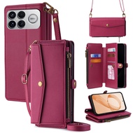 for Redmi K90 Pro Max Leather Case Redmik90 K90Pro Max Flip Cover with Two Lanyards Wallet Cover